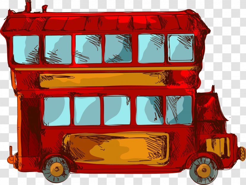 Double-decker Bus Car Coach - Doubledecker - Retro Transparent PNG