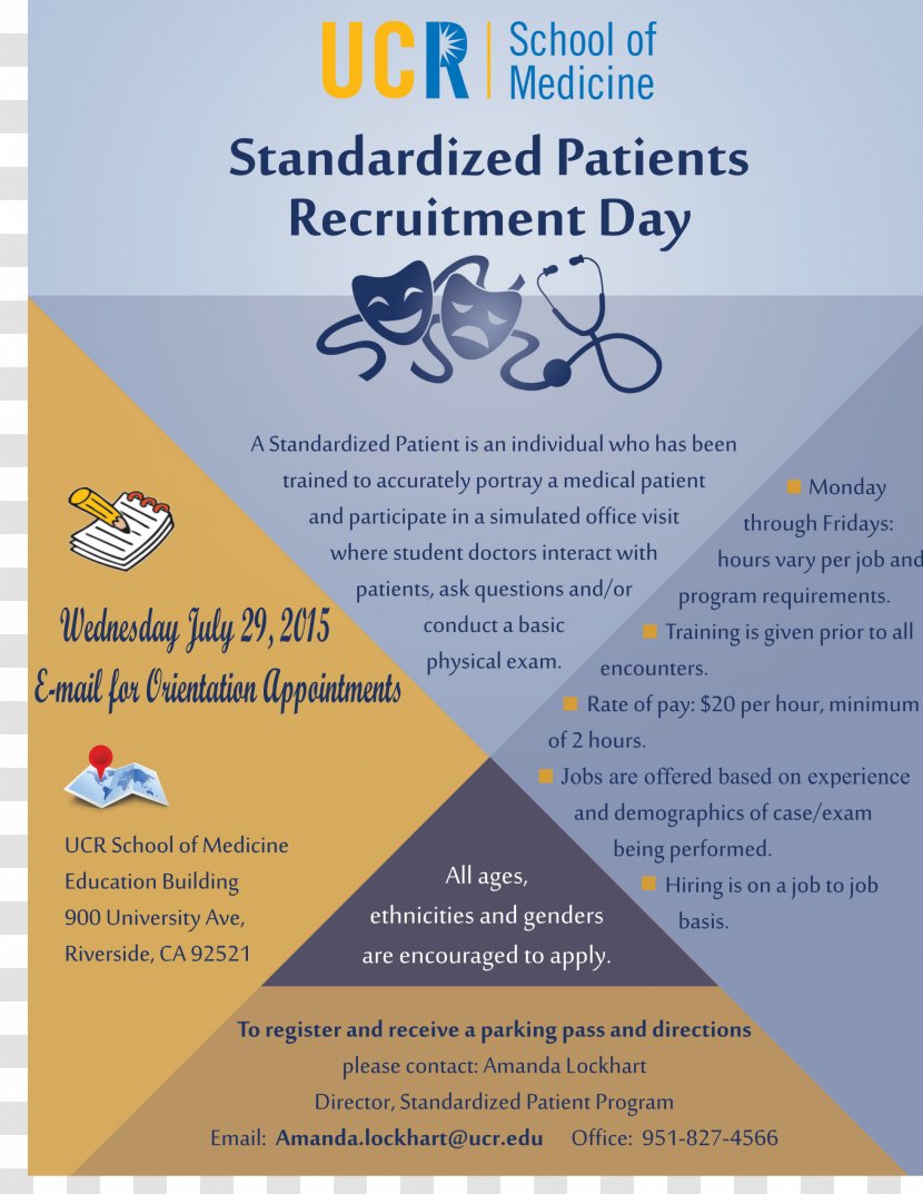 University Of California, Riverside UC School Medicine Simulated Patient - Flyer - California Transparent PNG