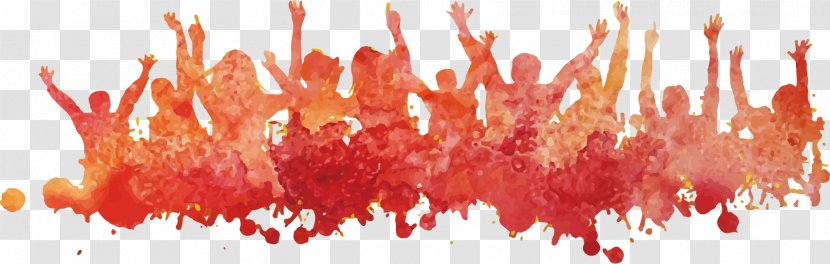 Painting Crowd - Art - Promotional Material Orange Character Poster Background Transparent PNG