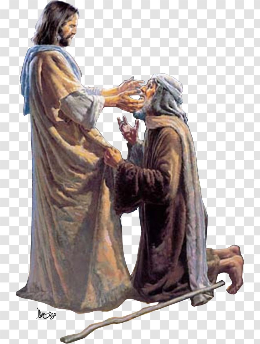 Healing The Man Blind From Birth Bible Jesus Healer Art - Heals Transparent PNG