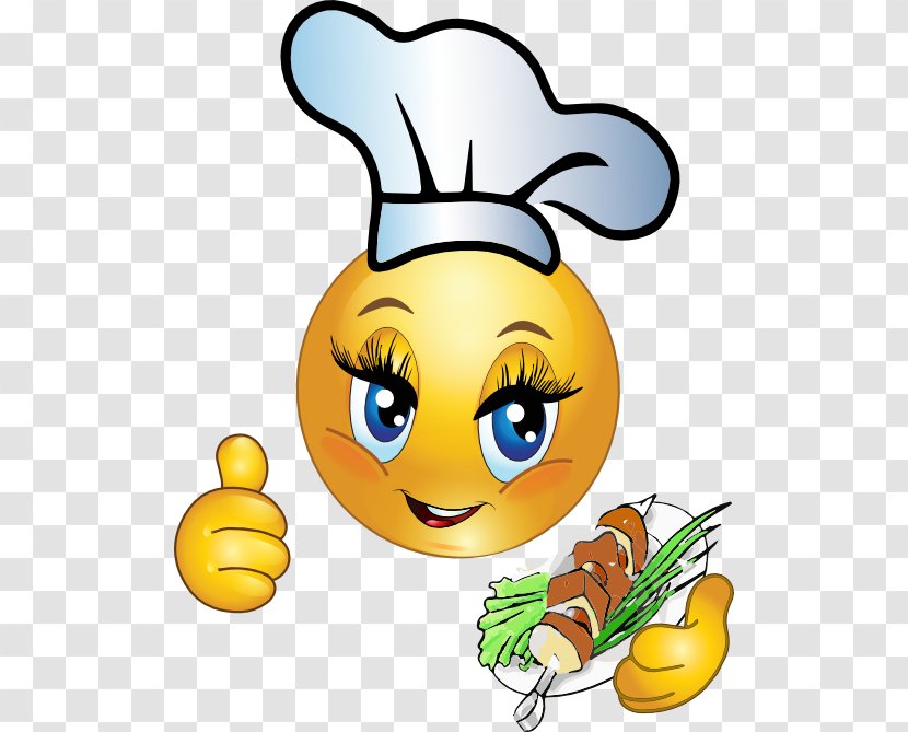 Smiley Emoticon Chef Emoji Clip Art - Watercolor - Cooking Cliparts Transparent PNG