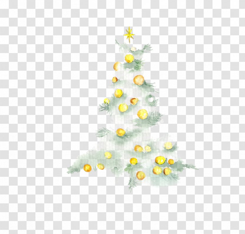 Christmas Tree Santa Claus - Yellow - Creative Transparent PNG