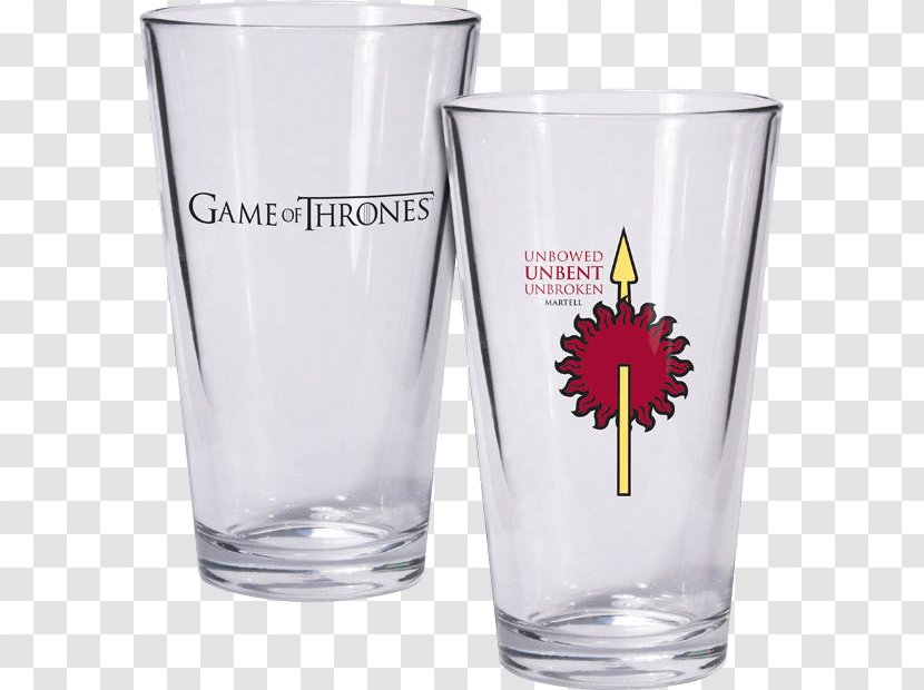 Pint Glass House Tyrell Targaryen Beer Glasses - Martell Transparent PNG
