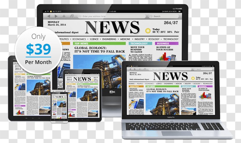 Online Newspaper Digital Edition - Publishing - English Transparent PNG