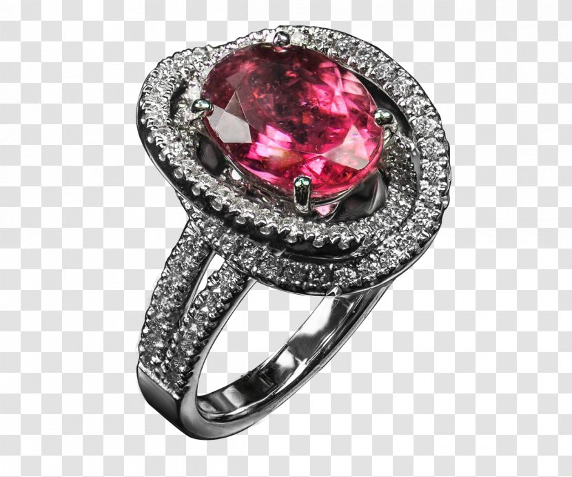 Ruby Bling-bling Wedding Ceremony Supply Silver Diamond - Ring Transparent PNG