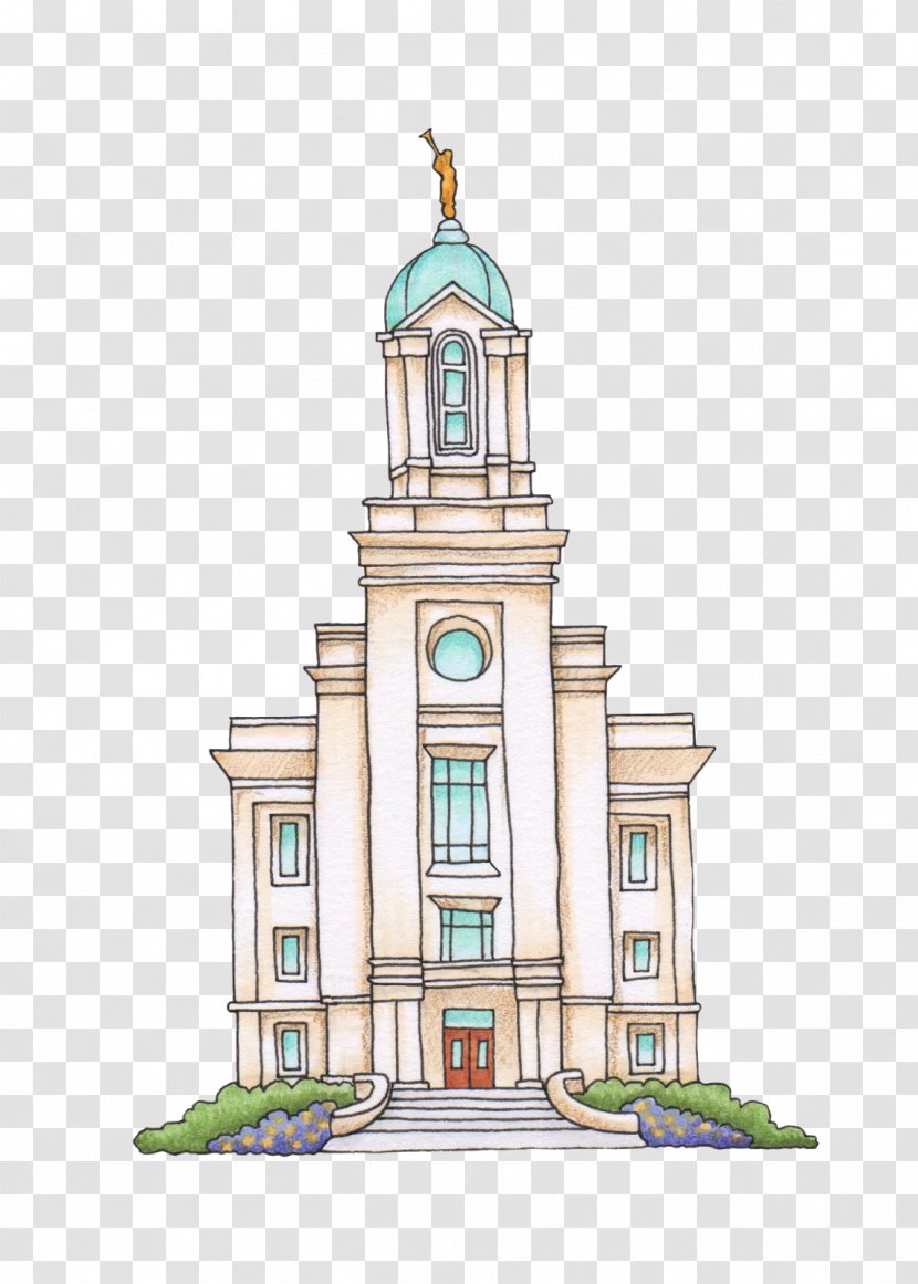 Ogden Utah Temple Cedar City Drawing Clip Art - Clock Tower - Temples Transparent PNG