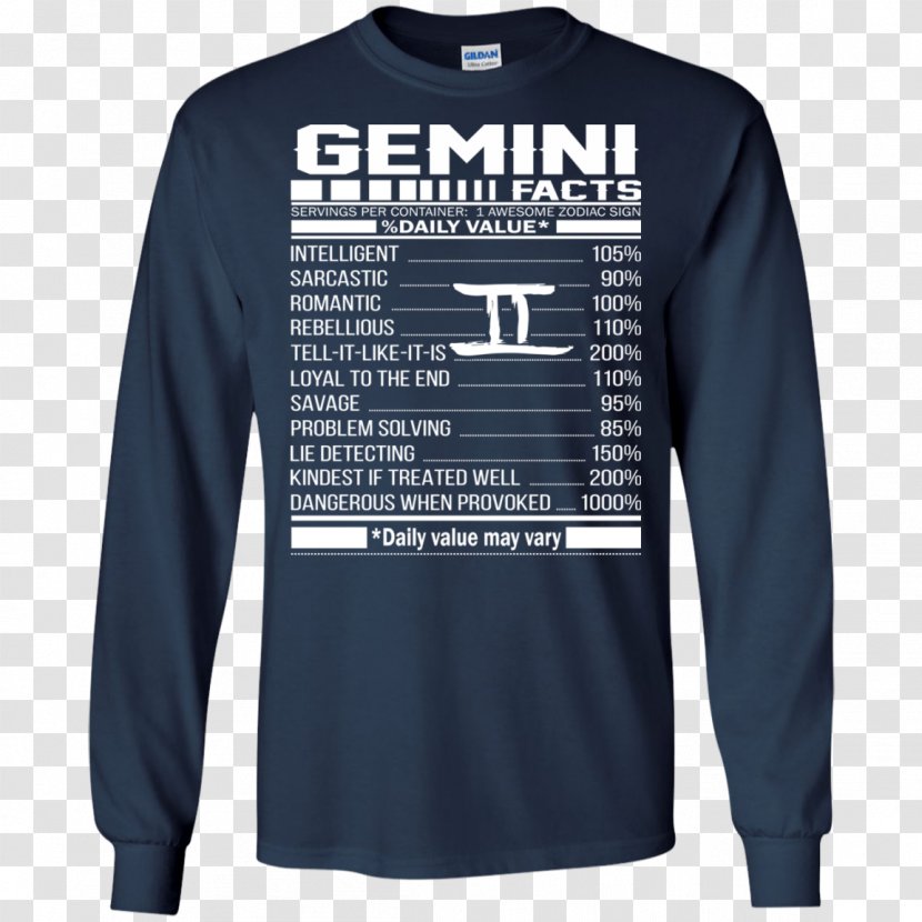 T-shirt Hoodie Leo Sleeve - Long Sleeved T Shirt - Gemini Sign Transparent PNG
