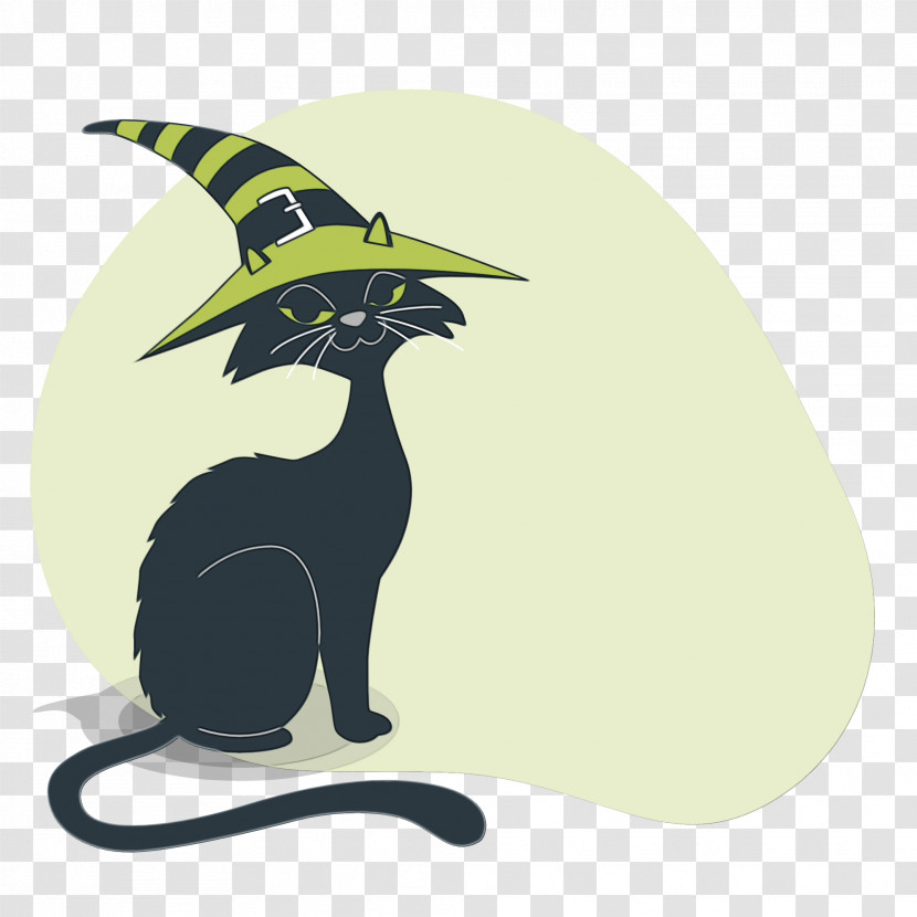 Cat Black Cat Whiskers Character Cartoon Transparent PNG