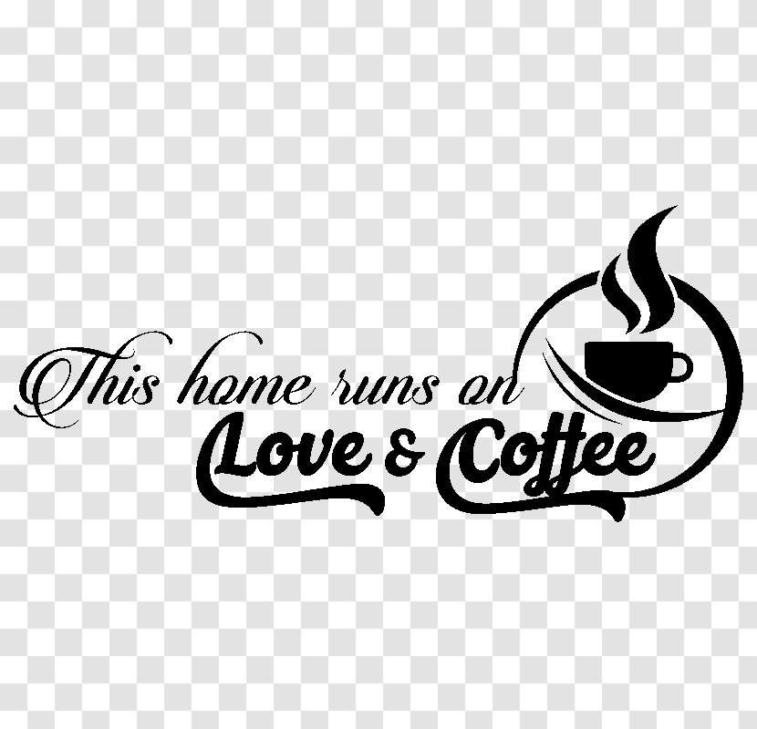 Logo Coffee Text Font - Black And White Transparent PNG