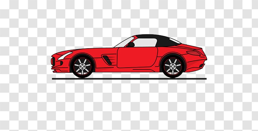 Sports Car Adobe Illustrator Illustration - Red - Cartoon Transparent PNG