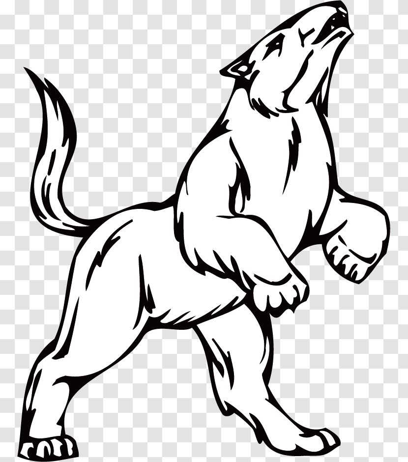 Dog Black And White Drawing Clip Art - Paw - Wolf Transparent PNG
