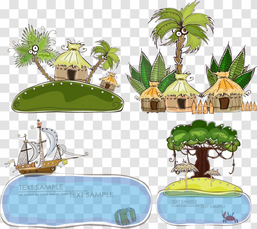 Cartoon Gratis Sea - Island - Summer Resort Transparent PNG