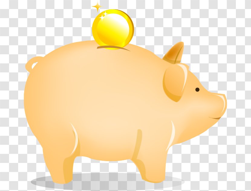 Domestic Pig Euclidean Vector Money Adobe Illustrator - Hand-painted Piggy Bank Transparent PNG