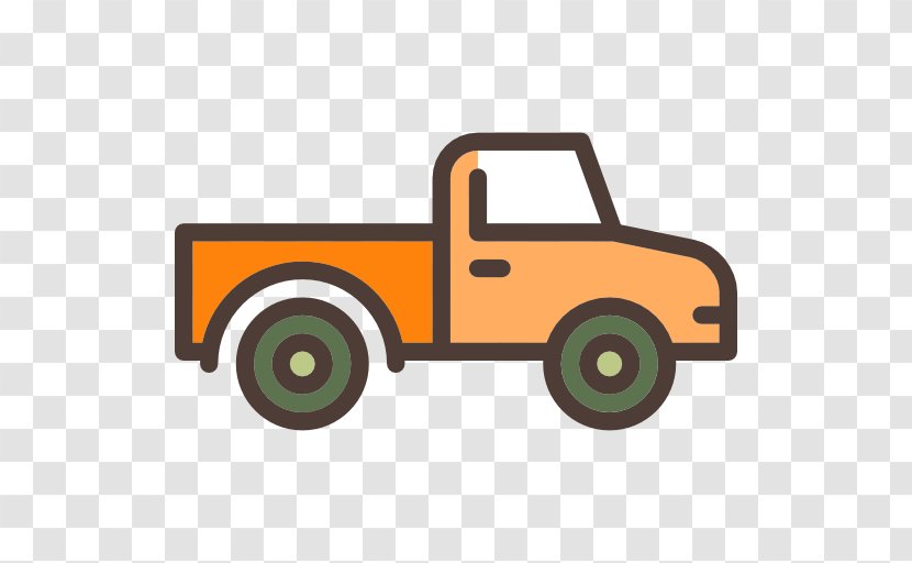 Pickup Truck Car Icon - Scalable Vector Graphics - A Yellow Transparent PNG