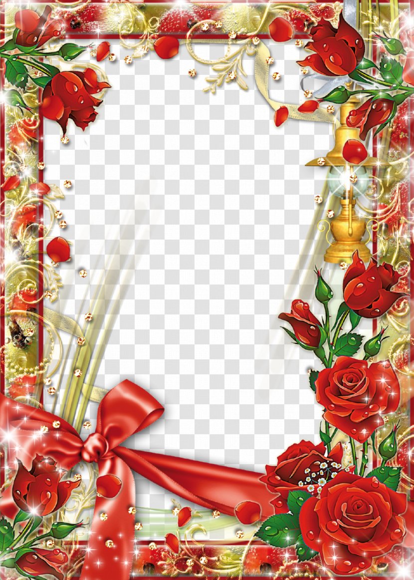 Picture Frame Flower Rose - Red Transparent Background Transparent PNG