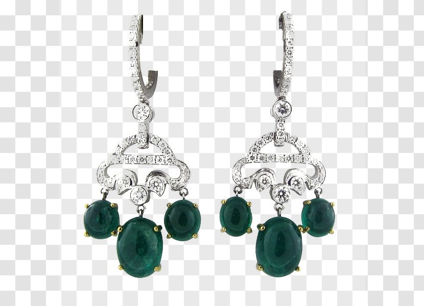 Earring Emerald Jewellery Jadeite - Body Piercing - Earrings Transparent PNG