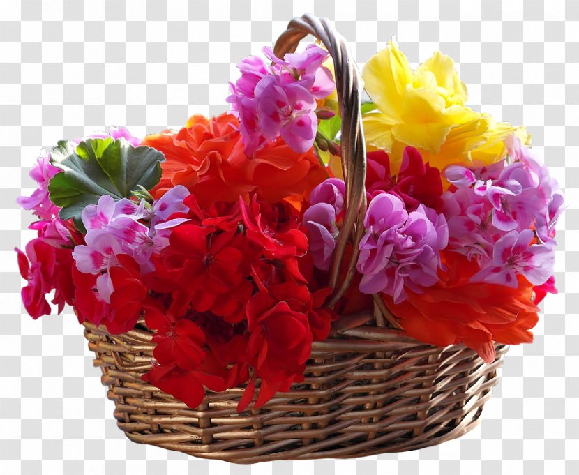 Flower Bouquet Basket Cut Flowers Garden - Gift - With Petal Transparent PNG