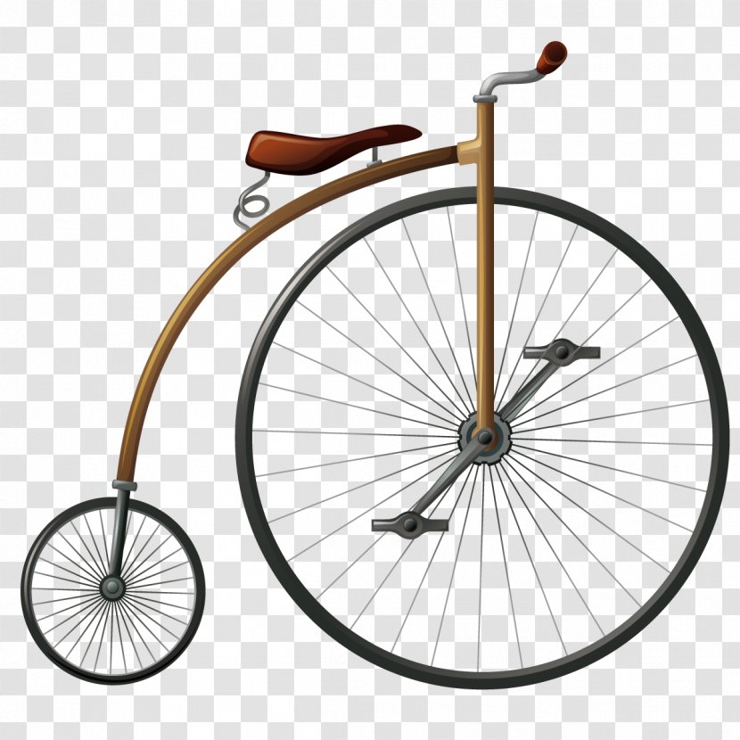 Bicycle Wheel Penny-farthing Big - Bmx - Vector Vintage Transparent PNG