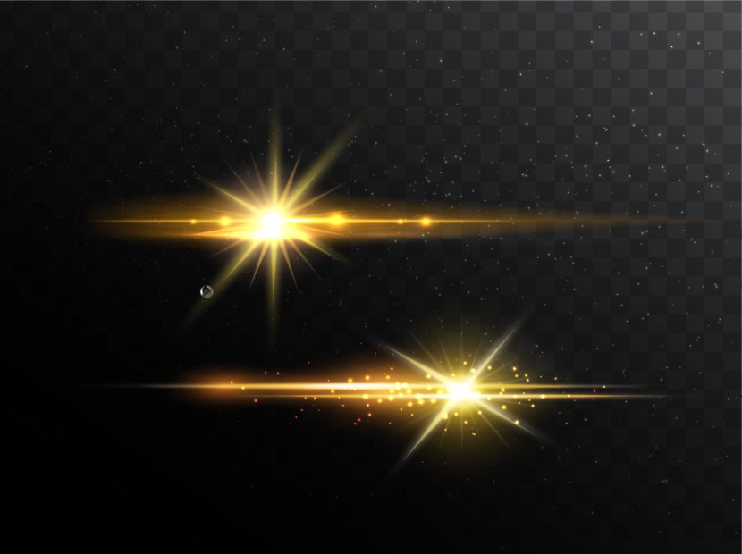 Light Euclidean Vector Line - Gold - Source Effect Transparent PNG