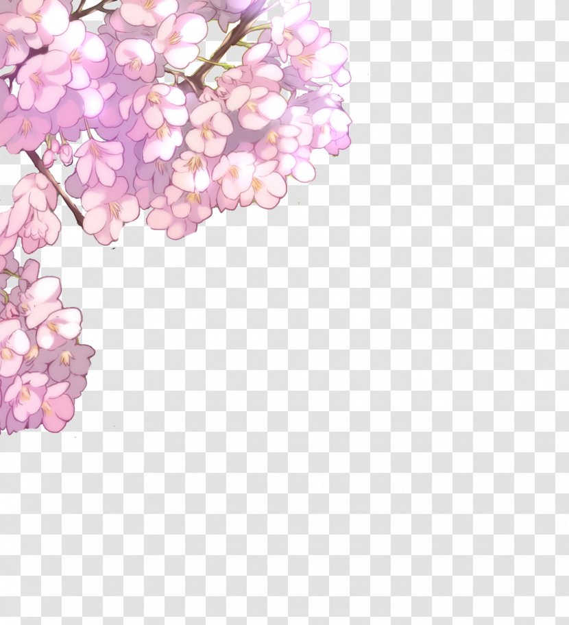 Cherry Blossom Love Image Sticker Wattpad - Lilac - Sakura Flower Drawing Kiss Transparent PNG