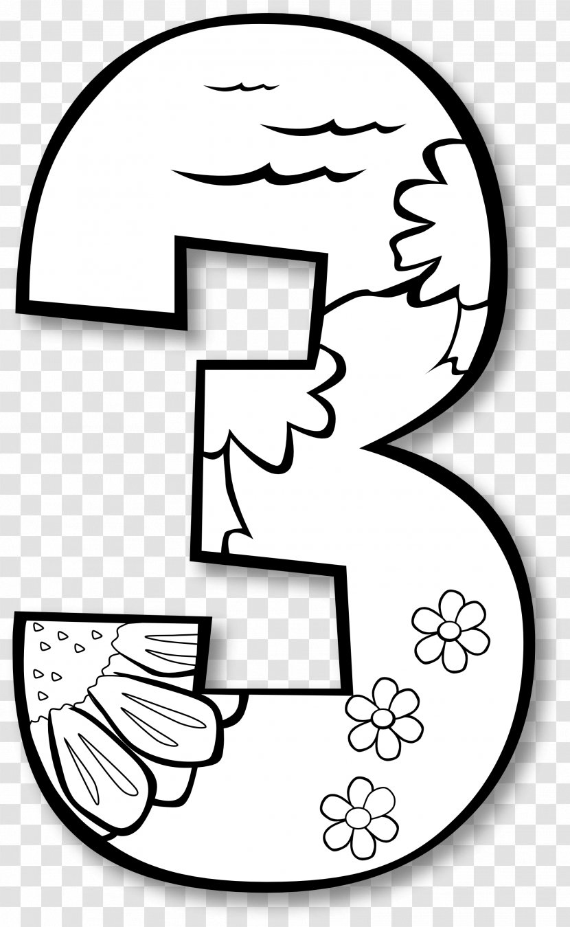 Black And White Number Coloring Book Clip Art - Cliparts Page Transparent PNG