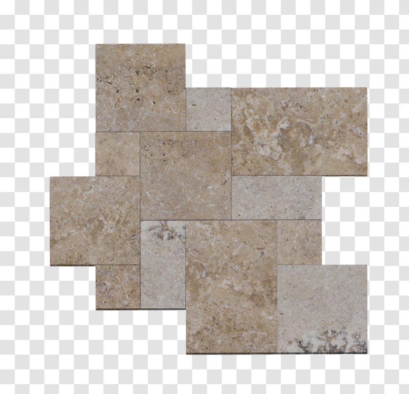 Travertine Floor Tile Stone Sett - Rectangle Transparent PNG