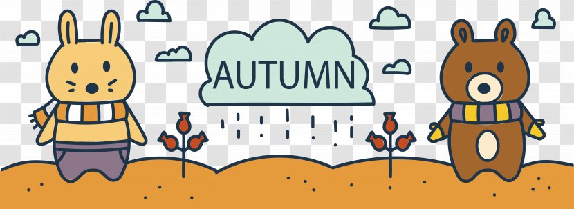 Rain Autumn Illustration - Cartoon - Fall Banners Transparent PNG