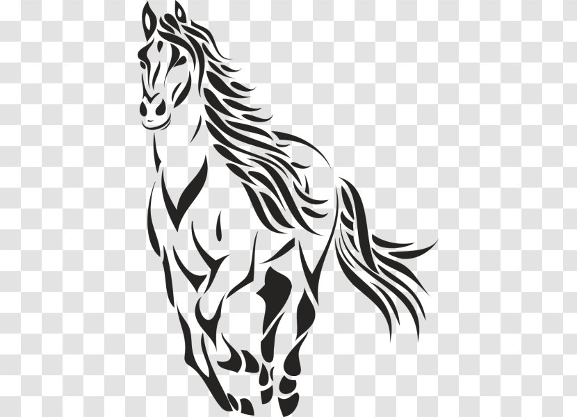 Tattoo Mustang Horse Head Mask - White Transparent PNG