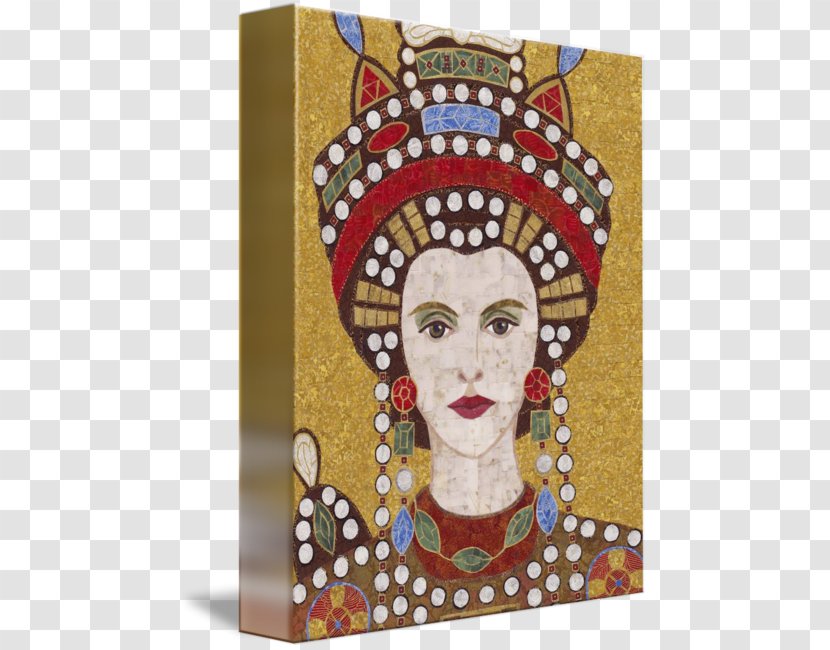 Empress Theodora Byzantine Empire Mosaic Art - Canvas Material Transparent PNG
