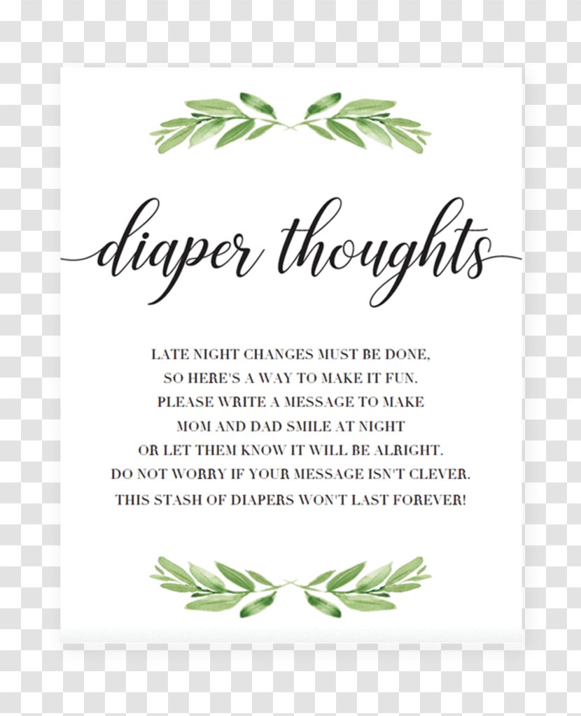 Baby Shower Game Party Mother Diaper - Leaf - Thoughts Transparent PNG
