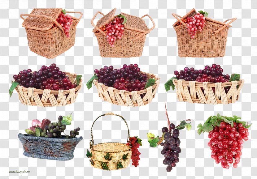 Fruit Basket Grapevines Clip Art - Flowerpot - Grape Transparent PNG