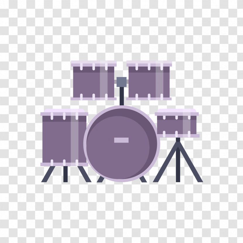 Musical Instrument Drum Sound - Watercolor - Purple Drums Transparent PNG