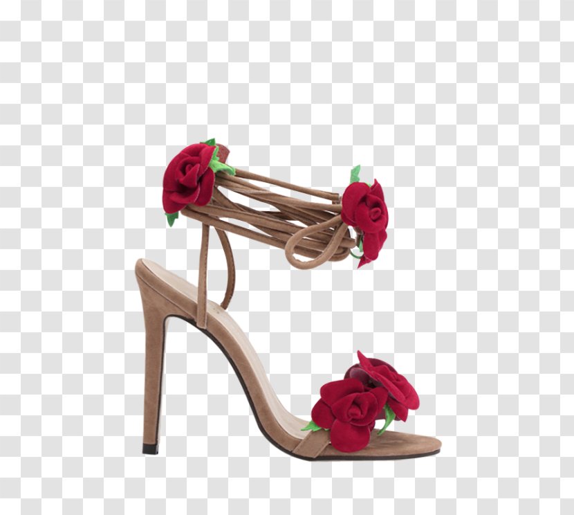 T-shirt Sandal High-heeled Shoe Stiletto Heel - Shoelaces Transparent PNG