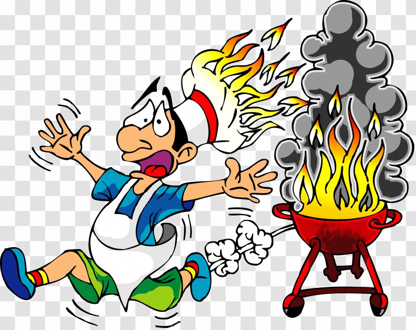 Barbecue Chicken Western BBQ Clip Art - Cartoon Fire Transparent PNG