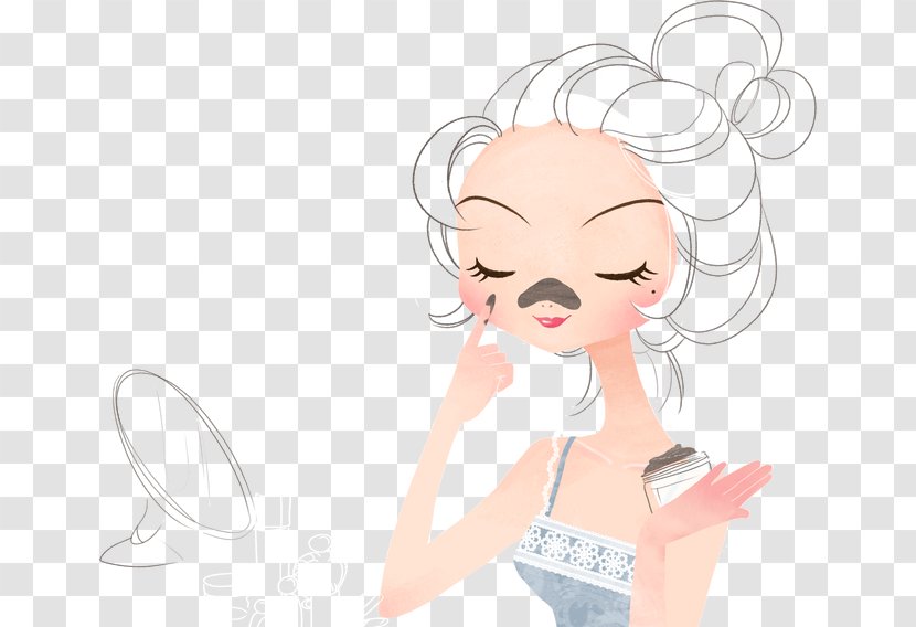 Facial Mask Face Cleanser Beauty - Cartoon - Makeup Transparent PNG