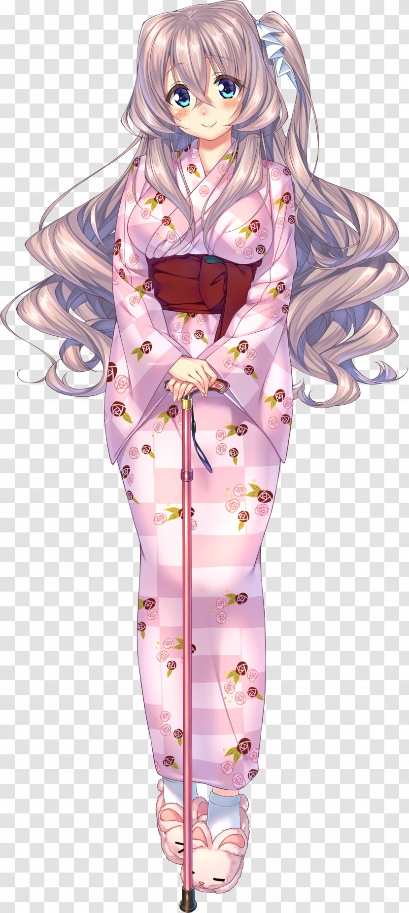 Amakano Nexton Game Bunny Slippers Long Hair - Heart - Blush Floral Transparent PNG
