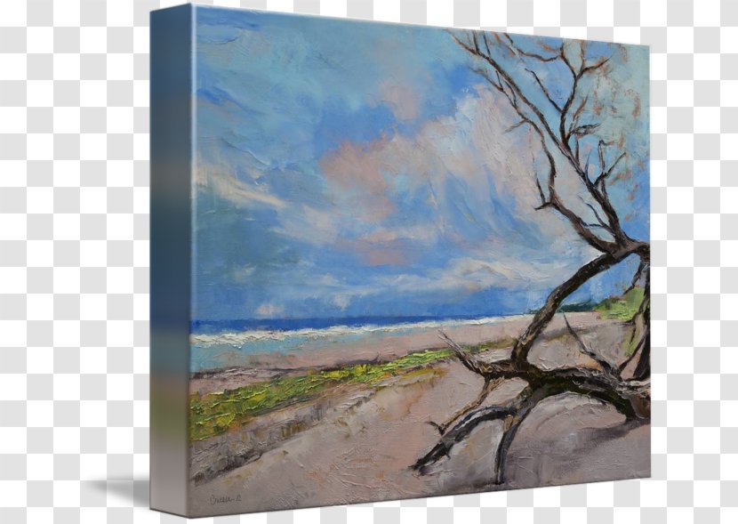 Driftwood Painting Canvas Art Tree - Flower Transparent PNG