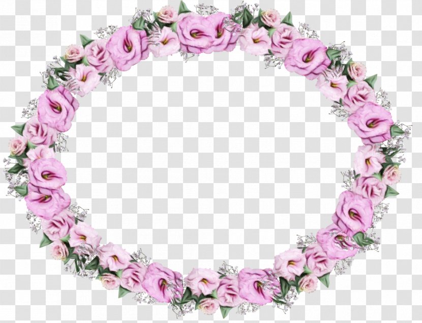 Watercolor Wreath Flower - Plant - Magenta Rose Transparent PNG