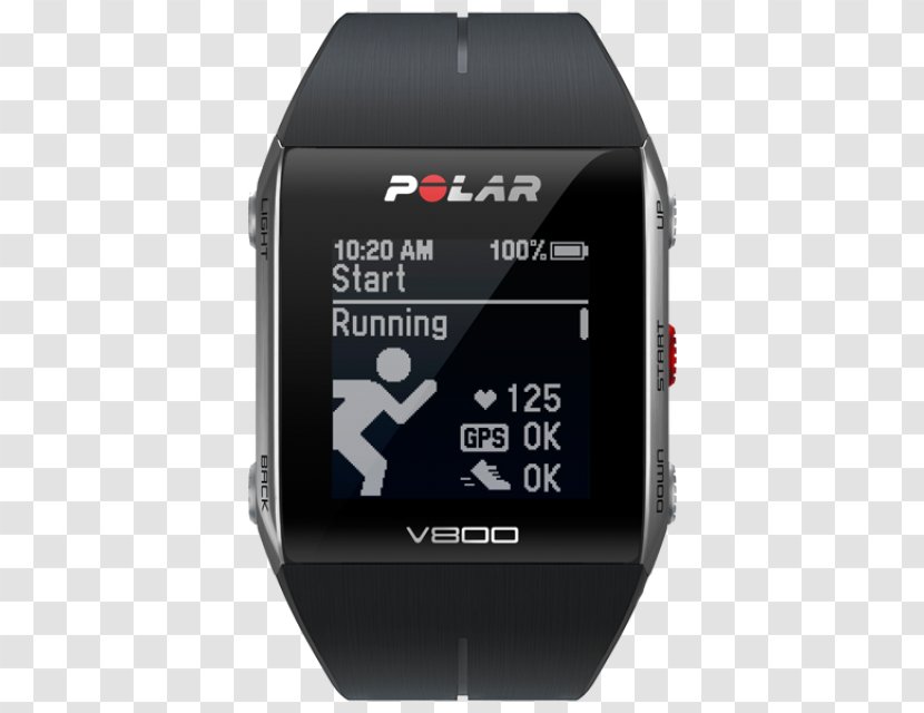Polar Electro Watch Heart Rate Monitor V800 Clock - Strap Transparent PNG
