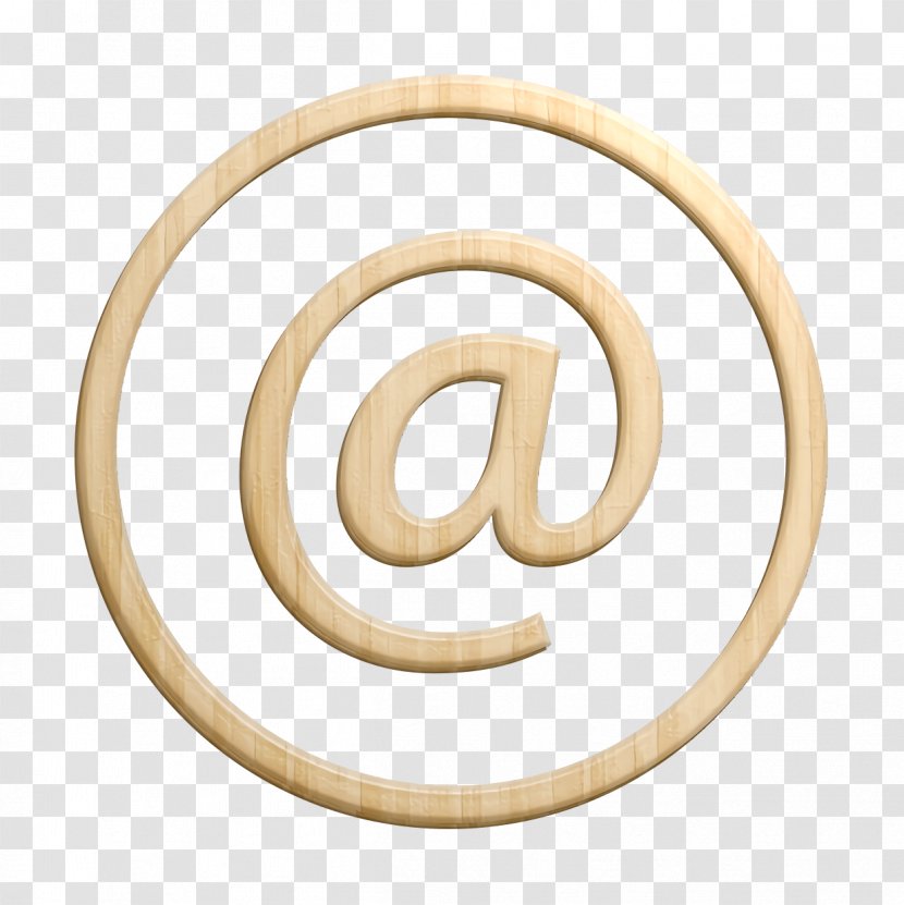Circle Icon Email Letter - Beige - Number Metal Transparent PNG