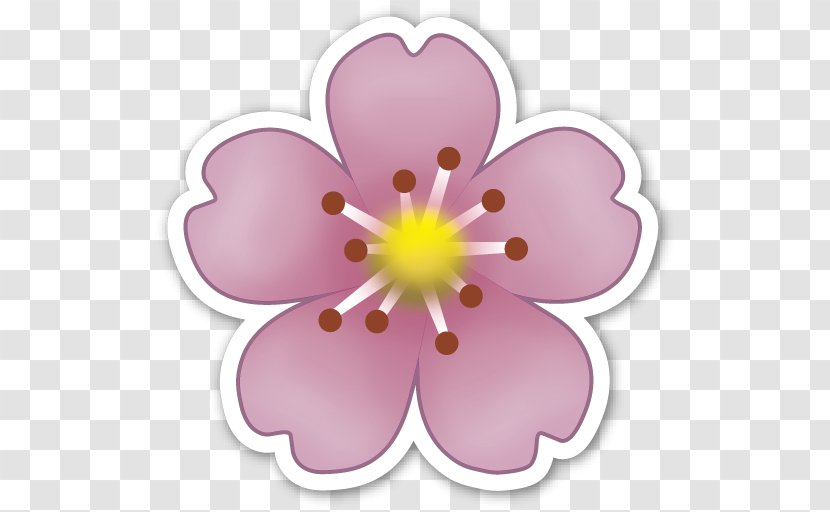 Emoji Sticker Flower IPhone Emoticon - Plant - Cherry Blossom Transparent PNG