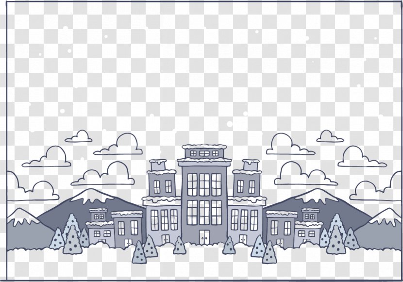 Street Winter Computer File - Blue Town Transparent PNG
