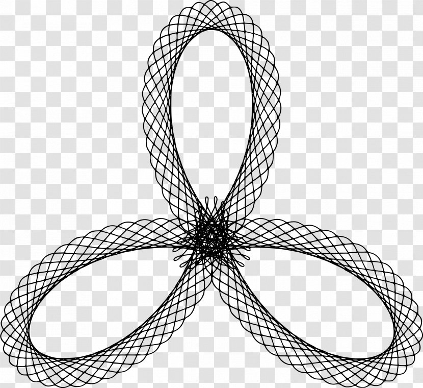 Hypocycloid Spirograph Hypotrochoid Clip Art - Black And White - Line Transparent PNG