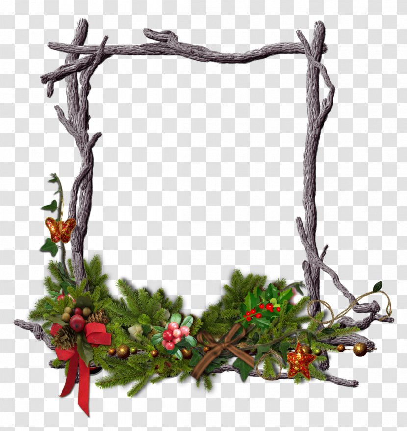 Christmas Gift Picture Frame New Year - Branch Transparent PNG