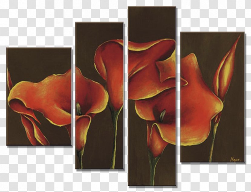 Painting Modern Art Flower Still Life - Diptych - 30x70 Transparent PNG
