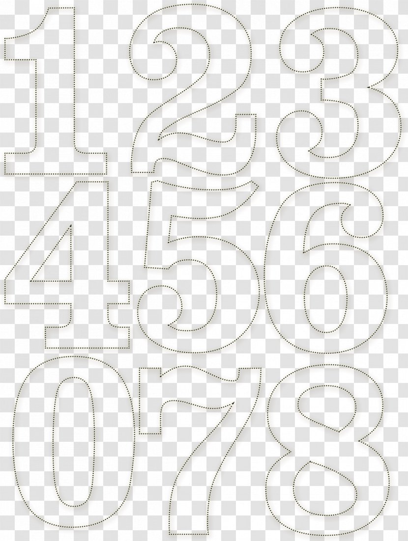 Paper Number Line Art White - Material - A List Of Numbers Transparent PNG