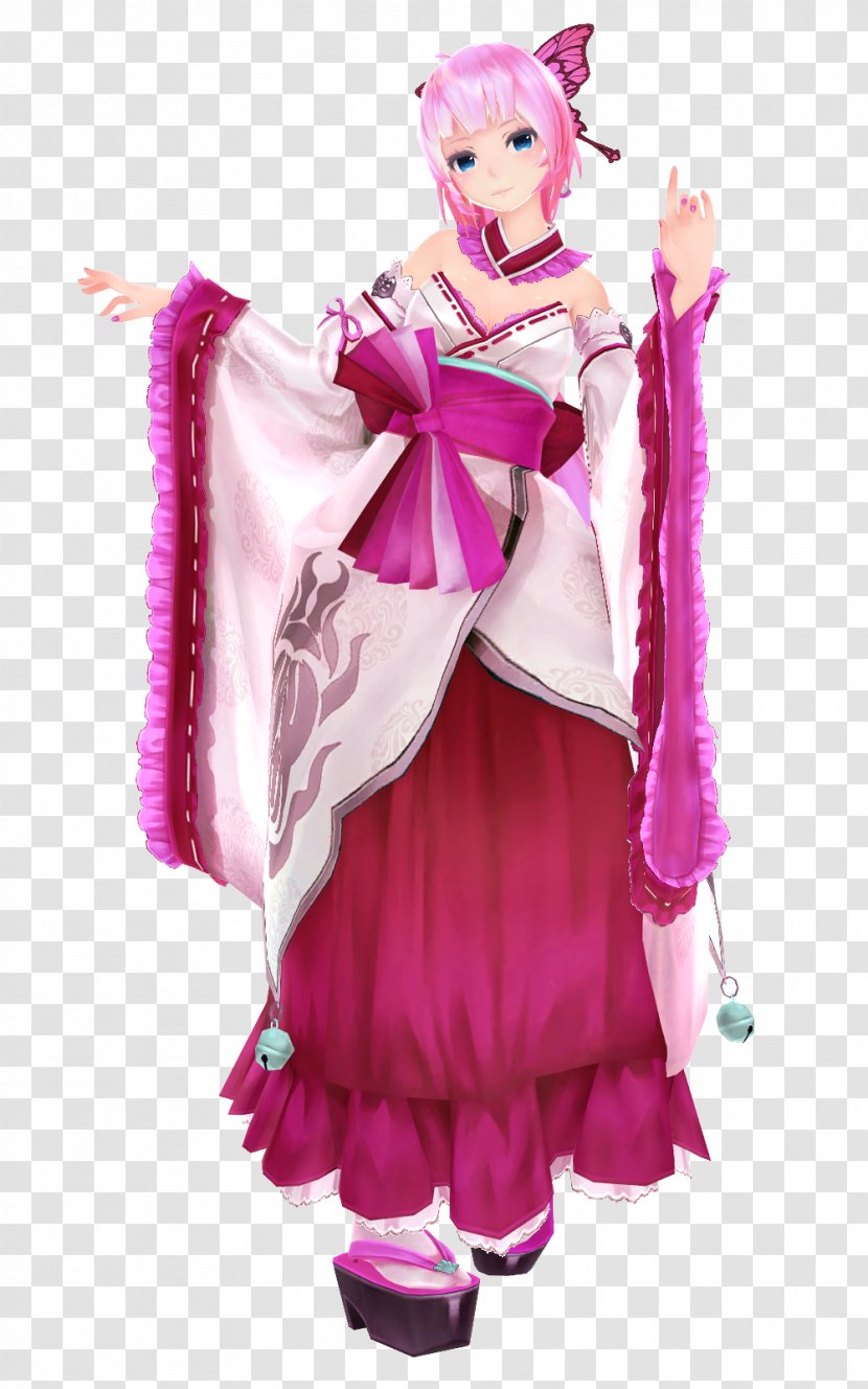 Kimono Megurine Luka MikuMikuDance Hatsune Miku Yukata - Clothing Transparent PNG