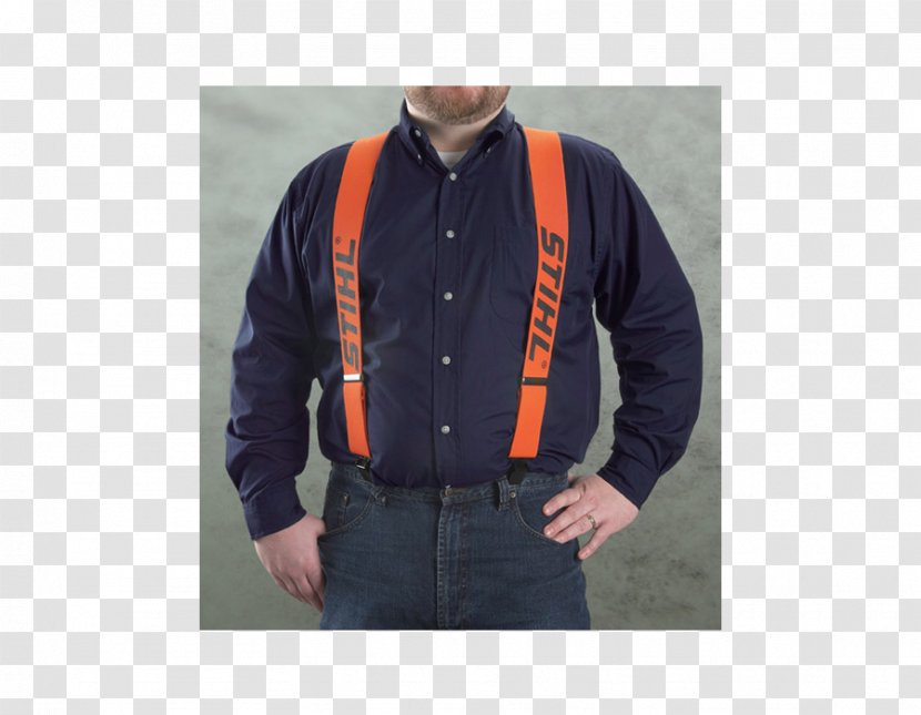 Braces T-shirt Stihl Chainsaw Lumberjack - Tshirt - Suspenders Transparent PNG