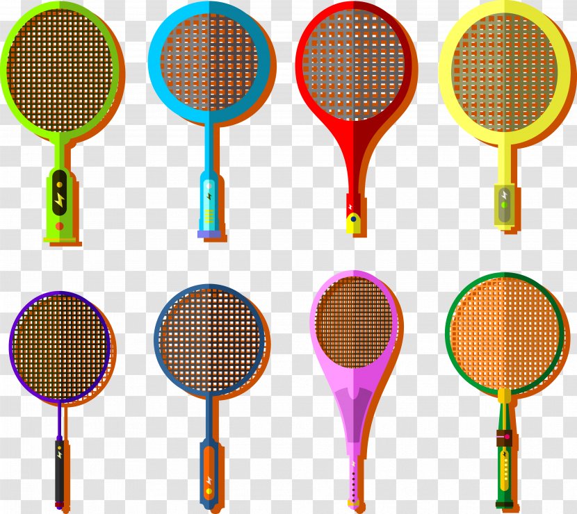 Badmintonracket Rakieta Tenisowa - Strings - Coloured Badminton Racket Transparent PNG