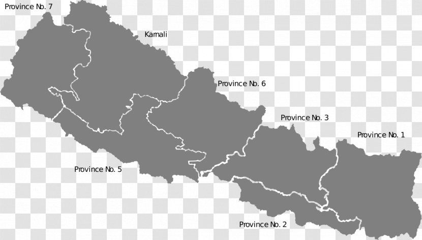 Provinces Of Nepal World Map Royalty-free - Black And White Transparent PNG